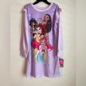 Disney Princess Kids Pajamas Nightgown - Purple and Blue size S 6/6X-NWT